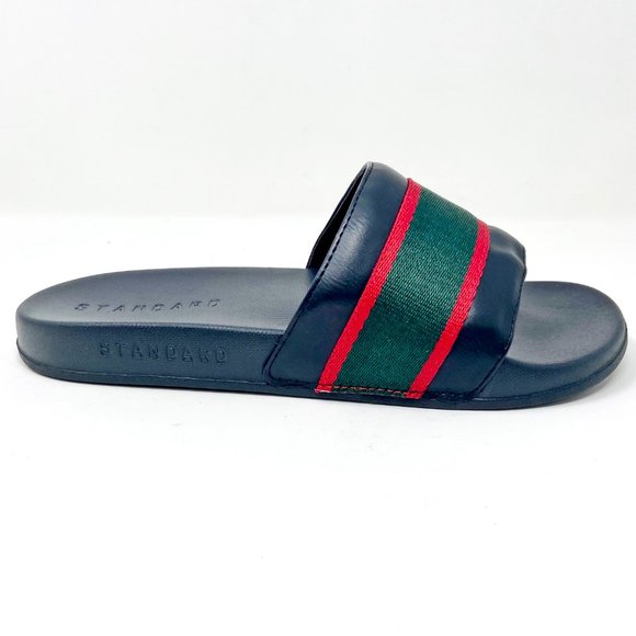 STNDRD Standard Los Angeles Monaco Black Green Red Mens Slides - Picture 2 of 5